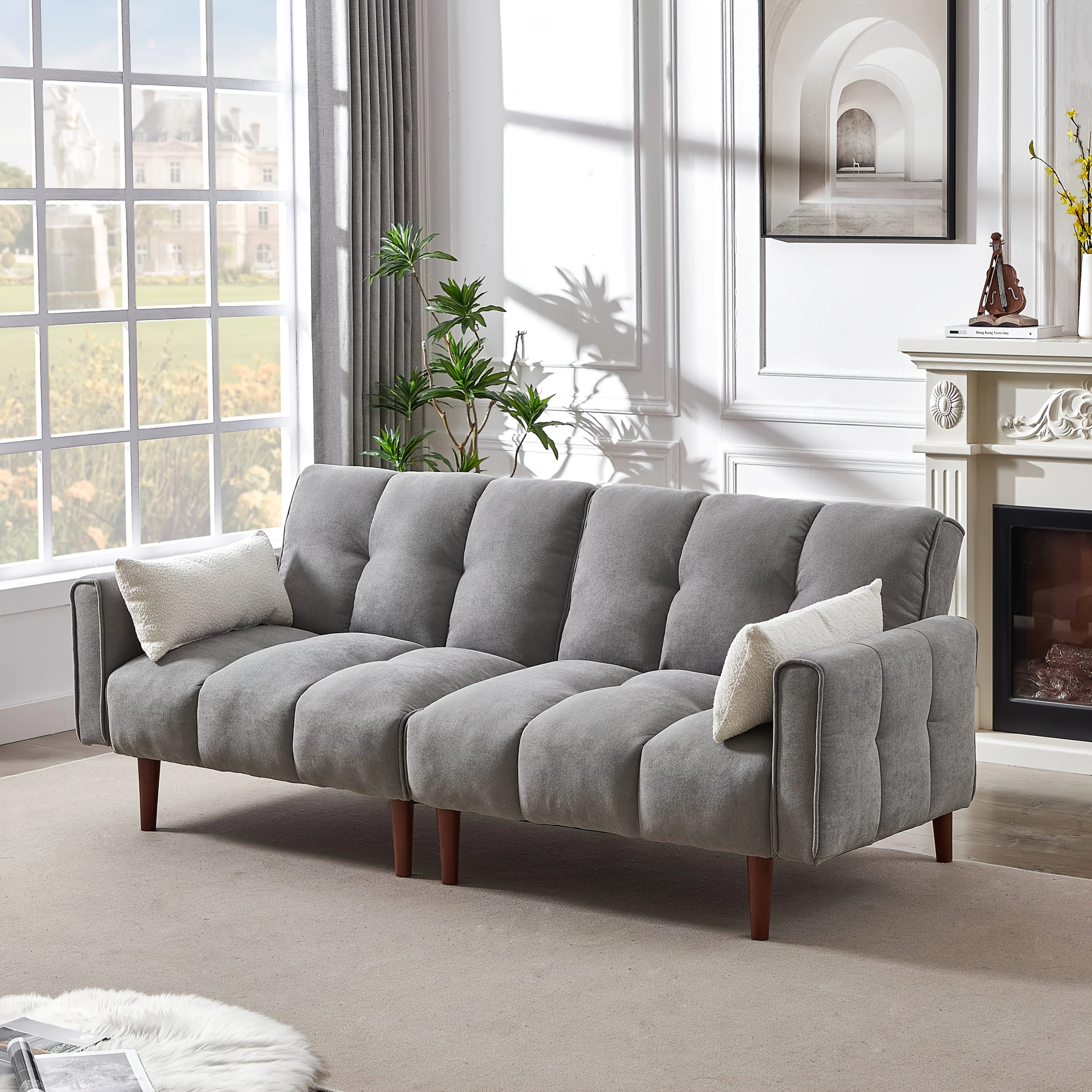 Convertible Futon Sofa Bed, Adjustable Couch Sleeper