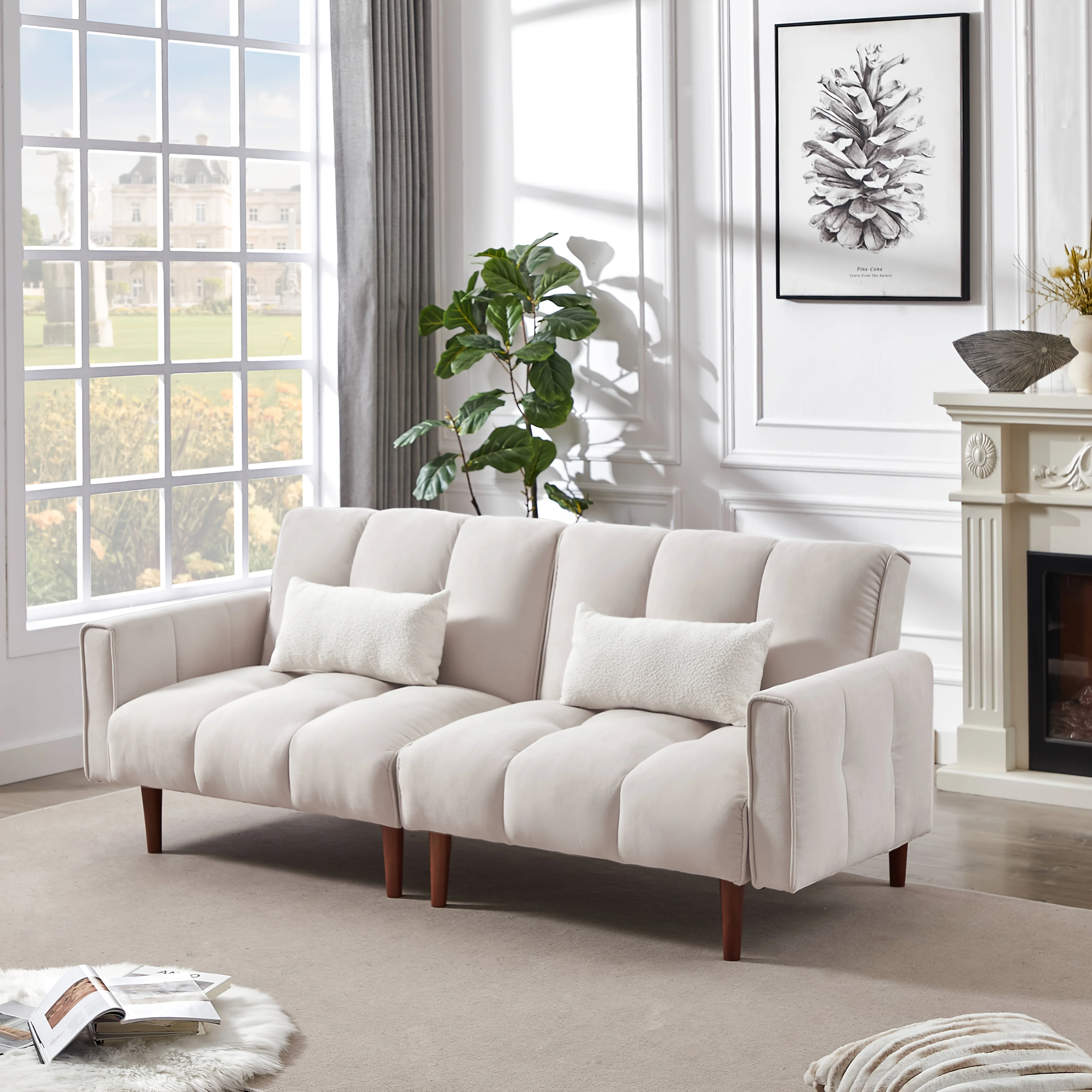 Convertible Futon Sofa Bed, Adjustable Couch Sleeper