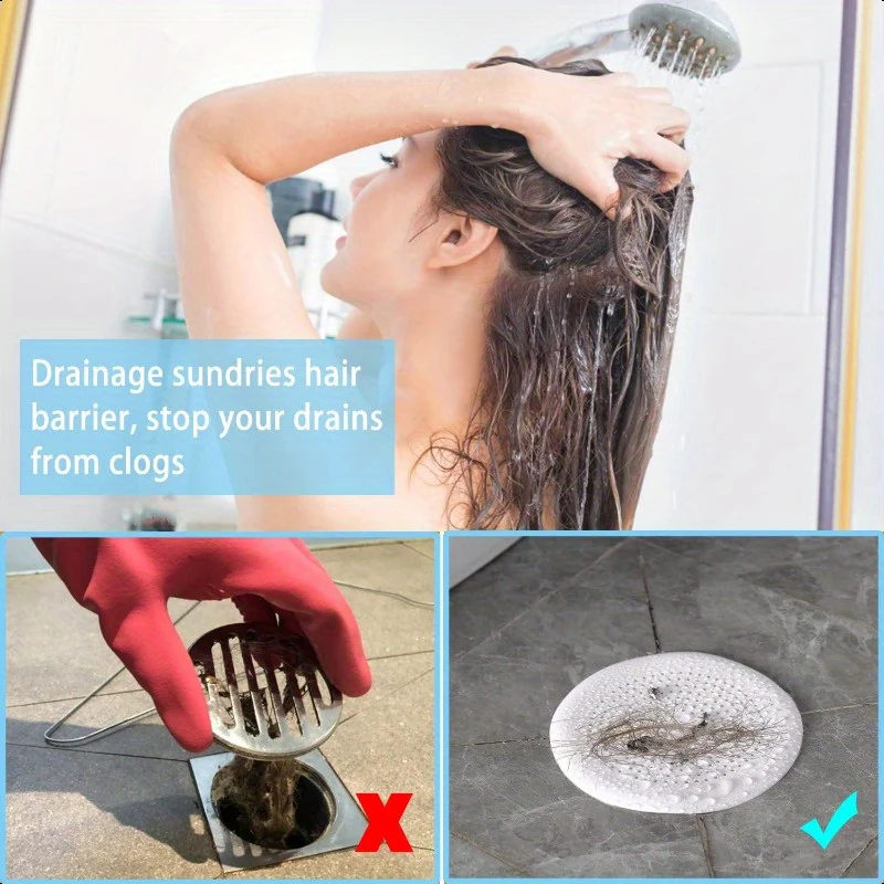 20 Pack Shower Drain Hair Catcher Silicone Drain Cover with Suction Cup Shower Drain Protector Drain Strainer Hair Stopper for Kitchen Bathroom Bathtub Sink New Black 2Pack