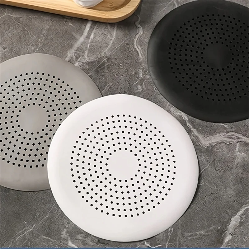 10 pcs Silicone Hair Catcher Shower Drain Cover - Effective Clog Prevention, Easy to Clean, Long-Lasting Deodorizing Filter for Kitchen and Bathroom Sinks, Bathtubs, Bathroom Essentials | Round Drain Cover | Silicone Construction