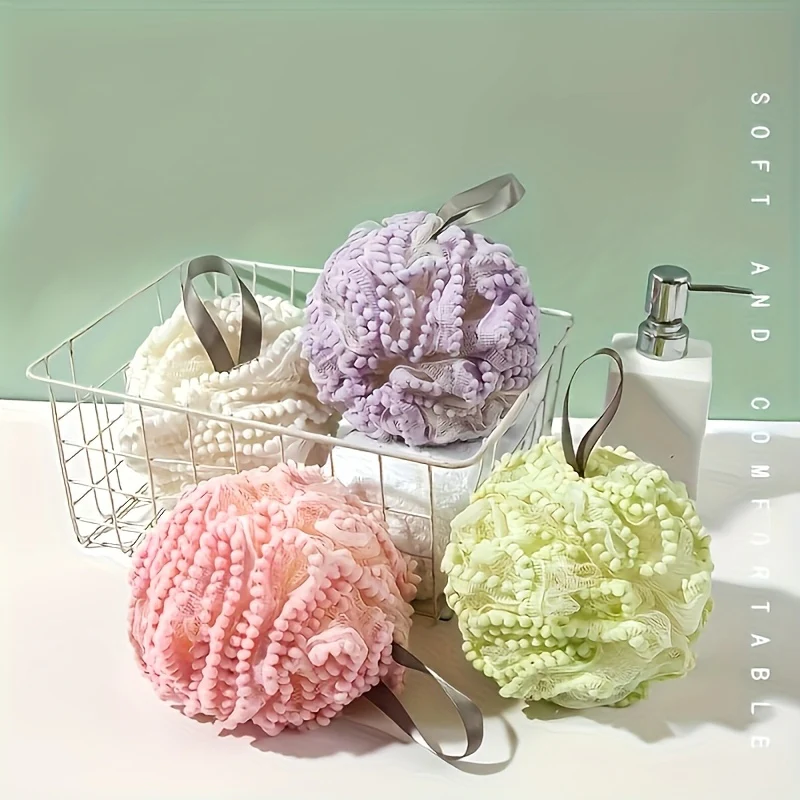 8pcs Set Of Gentle Exfoliating Bath Sponge To Enhance Your Bathing Effect: Luxurious, Large Bubble Bath Ball - Super Soft, Cute, Dual-use, Ultimate Care